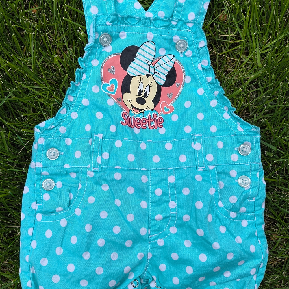 Disney Minnie Mouse Polka Dot Kids Overalls - Blue